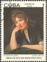 (1982-042) Марка Куба "Портрет девушки"    Музей в Гаване III Θ