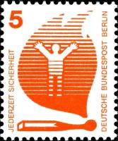 (1971-031) Марка Германия (ФРГ) "Пожар"    Несчастный случай III O