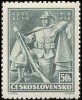 (1938-008) Марка Чехословакия "Солдат"    20-летие боев у Дос Альтос, Италия II Θ