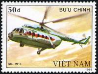 (1989-032) Марка Вьетнам "Ми-8"    Вертолёты III Θ