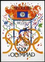 (№1988-96) Блок марок Белиз 1988 год "Женщины Гимнастика", Гашеный