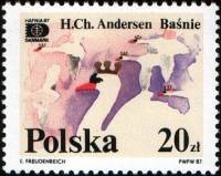 (1987-053) Марка Польша "Дикий лебедь"    Международная выставка марок HAFNIA '87, Копенгаген III Θ
