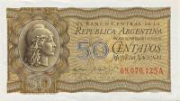 (№1950P-259a) Банкнота Аргентина 1950 год "50 Centavos" (Подписи: Bosio - Gomez Morales)