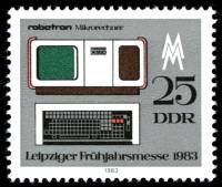 (1983-018) Марка Германия (ГДР) "Компьютер"    Ярмарка, Лейпциг II Θ