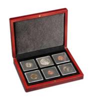 Коробка HMETUIQ\6 деревянная для 6 монет в капсулах. Leuchtturm