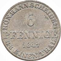 (№1846km205 (hannover)) Монета Германия (Германская Империя) 1846 год 6 Pfennig