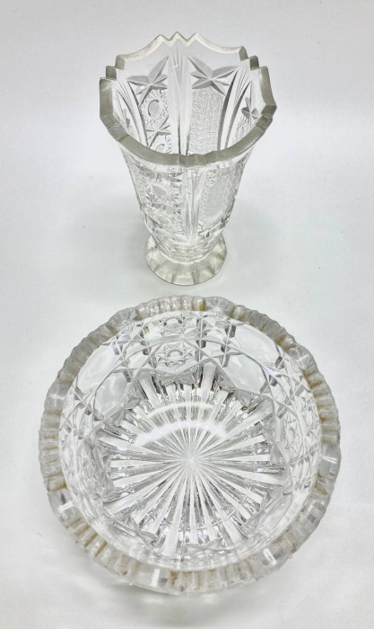 Салатник конфетница + ваза, хрусталь, СССР, есть скол