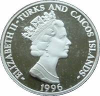 (№1996km147) Монета Тёркс и Кайкос 1996 год 5 Dollars (Летучий Шотландец)