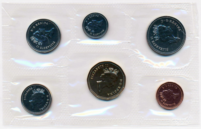 (1993, 6 монет) Набор монет Канада 1993 год  Блистер