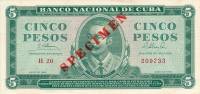 (№1965P-95cs) Банкнота Куба 1965 год "5 Pesos"