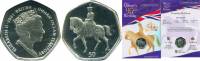 (2021) Монета Британская терр в Инд океане 2021 год 50 пенсов "Вынос знамени"  Медь-Никель  Буклет
