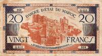 (№1943P-39) Банкнота Марокко 1943 год "20 Francs"