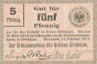 (№1917) Банкнота Германия 1917 год "5 Pfennig"