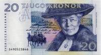 (1991-1995) Банкнота Швеция 1995 год 20 крон "Сельма Лагерлёф"   UNC