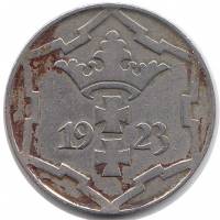 () Монета Вольный город Данциг 1923 год   ""   Серебрение  XF
