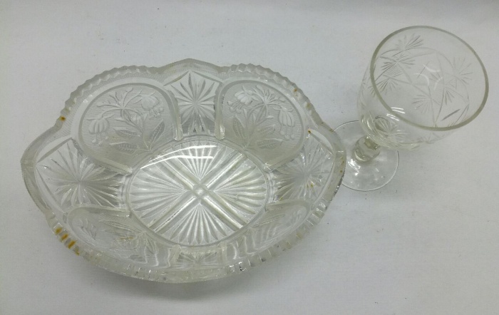 Салатник + бокал, хрусталь, СССР