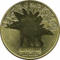 (2002) Монета Тувалу 2002 год 1 доллар "Стегозавр"  Медно-Алюминиево-Цинковый сплав  PROOF