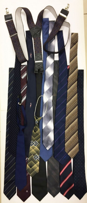 Набор галстуков и подтяжки мужские, 15 предметов (сост. на фото)