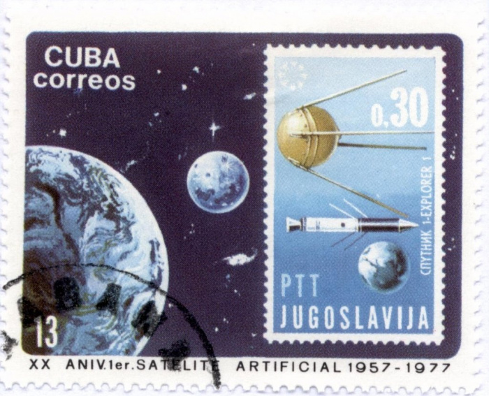 (1977-024) Марка Куба &quot;Марка Югославии&quot;    20 лет первого искусственного спутника I Θ