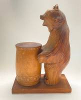 Деревянный медведь с бочонком кадушкой, СССР