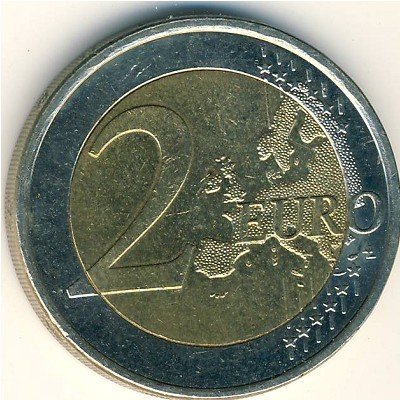 (006) Монета Финляндия 2008 год 2 евро &quot;Декларация прав человека 60 лет&quot;  Биметалл  XF