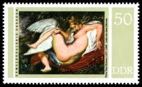 (1977-037) Марка Германия (ГДР) "Леда с лебедем"    Питер Пауль Рубенс III Θ