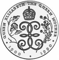 (№1990km8a) Монета Тристан да Кунья 1990 год 2 Pounds (90-летие королевы-матери - Серебряное издание