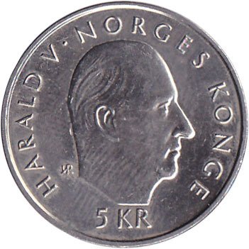 (1995) Монета Норвегия 1995 год 5 крон &quot;ООН 50 лет&quot;  Медь-Никель  UNC