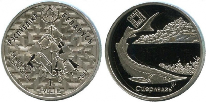 (2007) Монета Беларусь 2007 год  рубль &quot;Стерлядь &quot;  Медь-Никель  PROOF
