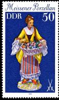 (1979-091) Марка Германия (ГДР) "Цветочница"    Мейсенский фарфор III Θ