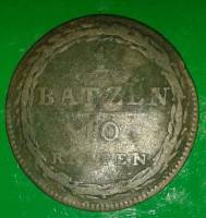 (№1813km107 (10 Раппен)) Монета Швейцария 1813 год 1 Batzen (10 Раппен)