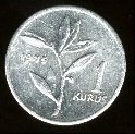 () Монета Турция 1975 год 1  ""   Алюминий  AU