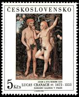 (1986-049) Марка Чехословакия "Адам и Ева " ,  III O