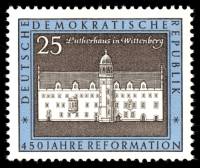 (1967-075) Марка Германия (ГДР) "Дом Лютера"    Реформы, 450 лет II Θ