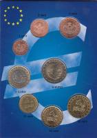 (2001, 8 монет) Набор монет Евро Монако 2001 год    Буклет