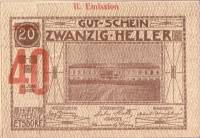 (№1920) Банкнота Австрия 1920 год "40 Heller"