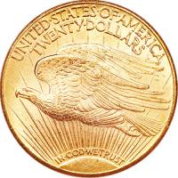 (1927s) Монета США 1927 год 20 долларов  3. С девизом Золото Au 900  XF
