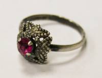 Кольцо с розовым камнем, серебро 875, СССР, 17 размер (см. фото)