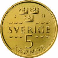 () Монета Швеция 2016 год 5  ""   Северное золото  UNC