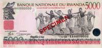 (,) Банкнота Руанда 1998 год 5 000 франков "Здание Национального банка"   UNC