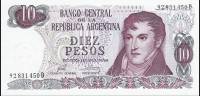 (1976) Банкнота Аргентина 1976 год 10 песо "Мануэль Бельграно" Decreto-Ley  UNC