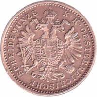 (№1885km2187) Монета Австрия 1885 год 1 Kreuzer (1/100 Флорин - большие руки - з/о знак монетного дв