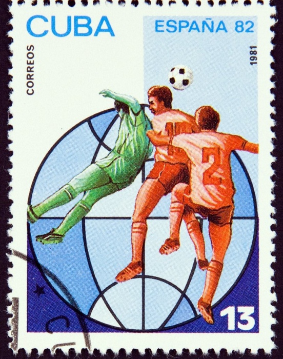 (1981-018) Марка Куба "Футбол (5)"    ЧМ по футболу 1982 Испания II &Theta;