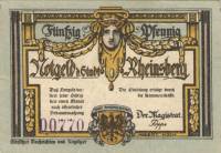(№2017) Банкнота Германия (Без даты) 50 Pfennig"