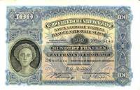 (№1949P-35v.2) Банкнота Швейцария 1949 год "100 Franken/Francs/Franchi" (Подписи: Müller  Rossy  Blu