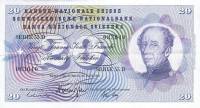 (№1967P-46o.2) Банкнота Швейцария 1967 год "20 Franken/Francs/Franchi" (Подписи: Brenno Galli  Alexa