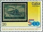 (1988-090) Марка Куба "Марка Куба 196"    История Латинской Америки III O