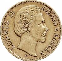 () Монета Германия (Империя) 1874 год 10  ""   Биметалл (Платина - Золото)  UNC