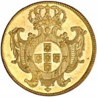 (№1727km140) Монета Бразилия 1727 год 12,800 Reacute;is (Пальто типа оружия, 5 а)