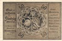 (№1920) Банкнота Германия 1920 год "50 Pfennig"
